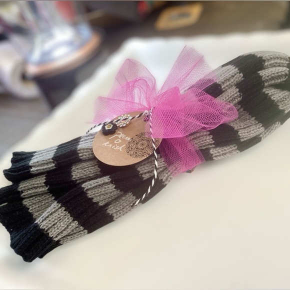 🌸Knit Stripe Arm Warmers - Picture 4 of 4